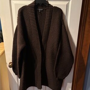 Eloquii Dark Brown Cardigan Sweater